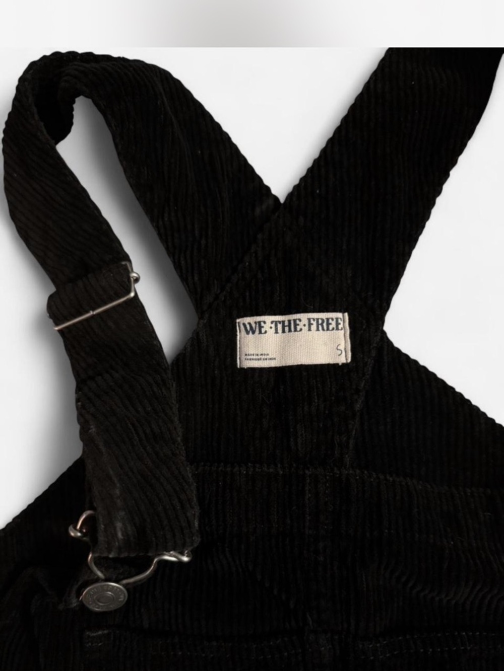 Free People We The Free Good Luck Barrel Overalls Black Corduroy Size S Sold Out - Picture 4 of 6